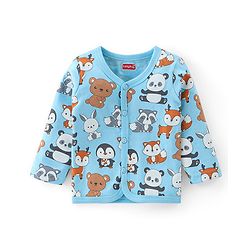 Babyhug 100% Cotton Knit Full Sleeves Front Open Vests Panda Print Pack of 3 - Multicolour