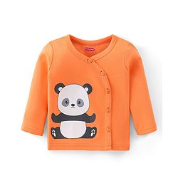 Babyhug 100% Cotton Knit Full Sleeves Front Open Vests Panda Print Pack of 3 - Multicolour