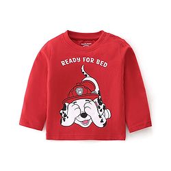 Babyhug Single Jersey Paw Patrol Full Sleeves Night Suit Marshall Printed - Red