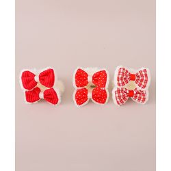 Babyhug Rubber Bands with Bow Appliques Pack of 6 -Red and White