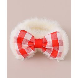 Babyhug Rubber Bands with Bow and Cherry Appliques Pack of 6 - Red and White