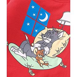 Babyhug Single Jersey Full Sleeves Nightsuit Tom & Jerry Printed - Red