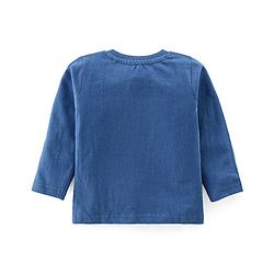 Babyhug Cotton Knit Full Sleeves Night Suit With Snoopy In Space Print - Navy Blue