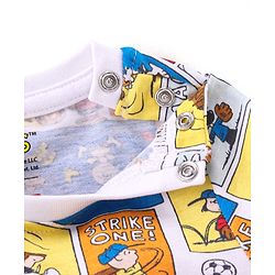 Babyhug Cotton Knit Full Sleeves Night Suit With Snoopy Print - Blue & White