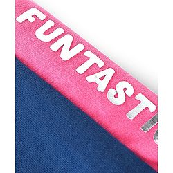 Babyhug Cotton Looper Full Length Lounge Pant With Text Print - Navy Blue