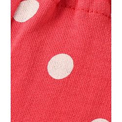 Babyhug Cotton Looper Full Length Lounge Pant With Polka Dots Print - Red