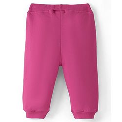 Babyhug Cotton Looper Full Length Lounge Pant With Text Print - Pink