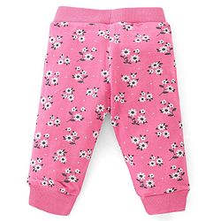 Babyhug Cotton Jersey Knit Full Length Lounge Pants Floral Print Pack of 2 - Pink & Blue