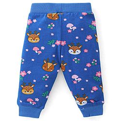 Babyhug Cotton Jersey Knit Full Length Lounge Pants Floral Print Pack of 2 - Pink & Blue