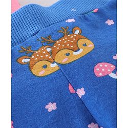 Babyhug Cotton Jersey Knit Full Length Lounge Pants Floral Print Pack of 2 - Pink & Blue