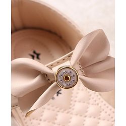 Cute Walk by Babyhug Ballerinas with Velcro Closure Bow Applique - Beige