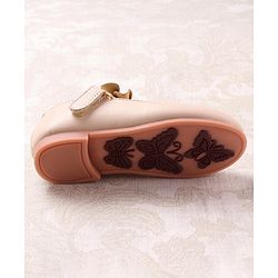 Cute Walk by Babyhug Ballerinas with Velcro Closure Bow Applique - Beige