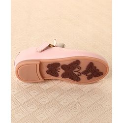 Cute Walk by Babyhug Slip On Bellies with Velcro Closure & Bow Applique - Pink