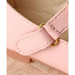 Cute Walk by Babyhug Slip On Bellies with Velcro Closure & Bow Applique - Pink