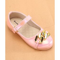Cute Walk by Babyhug Ballerina With Velcro Closure & Chain Applique - Pink
