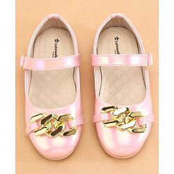 Cute Walk by Babyhug Ballerina With Velcro Closure & Chain Applique - Pink