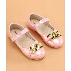 Cute Walk by Babyhug Ballerina With Velcro Closure & Chain Applique - Pink
