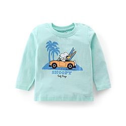 Babyhug Cotton Single Jersey Knit Full Sleeves Snoopy Print Night Suit - Blue