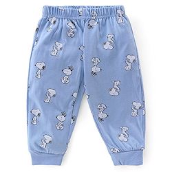 Babyhug Cotton Single Jersey Knit Full Sleeves Snoopy Print Night Suit - Blue