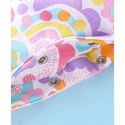 Babyhug 100% Cotton Knit Full Sleeves Floral Print Romper - Multicolour