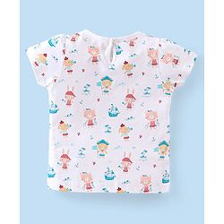 Babyhug Cotton Knit Half Sleeves T-Shirts with Frill Detailing Teddy Print Pack of 3 - Multicolour