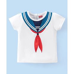 Babyhug Cotton Knit Half Sleeves T-Shirts with Frill Detailing Teddy Print Pack of 3 - Multicolour