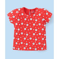 Babyhug Cotton Knit Half Sleeves T-Shirts with Frill Detailing Teddy Print Pack of 3 - Multicolour