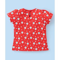 Babyhug Cotton Knit Half Sleeves T-Shirts with Frill Detailing Teddy Print Pack of 3 - Multicolour