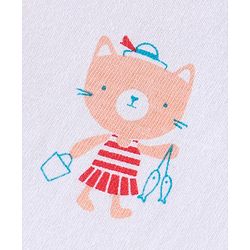 Babyhug Cotton Knit Half Sleeves T-Shirts with Frill Detailing Teddy Print Pack of 3 - Multicolour