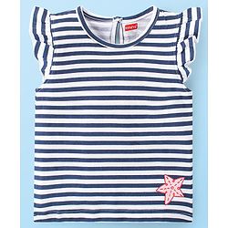 Babyhug 100% Cotton Knit Frill Sleeves Tops Boat Print Pack of 3 - Multicolour