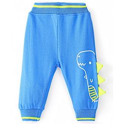 Babyhug Cotton Looper Full Length Lounge Pant Dino Print - Blue