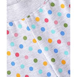 Babyhug Cotton Looper Knit Full Length Lounge Pant Polka Dot Print - Grey
