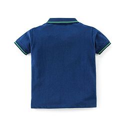 Babyhug 100% Cotton Knit Half Sleeves Polo T-Shirt Cut & Sew Design - Blue & Green