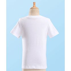 Babyhug Woven Full Sleeves Stretch Party Suit & T-Shirt with Text Print - White & Salmon Pink