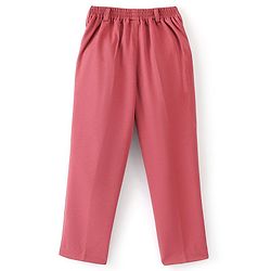Babyhug Woven Full Sleeves Stretch Party Suit & T-Shirt with Text Print - White & Salmon Pink