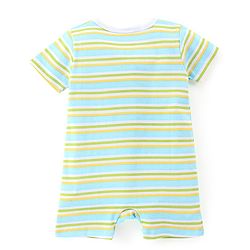 Babyhug 100% Cotton Knit Half Sleeves Rompers with Crocodile Print Pack of 2 - Yellow & Green