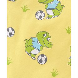 Babyhug 100% Cotton Knit Half Sleeves Rompers with Crocodile Print Pack of 2 - Yellow & Green