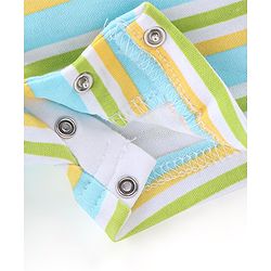 Babyhug 100% Cotton Knit Half Sleeves Rompers with Crocodile Print Pack of 2 - Yellow & Green