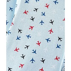 Babyhug 100% Cotton Knit Half Sleeves Regular Collar Shirt Airplane Print - Blue