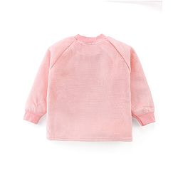 Babyhug Raglan Sleeves Winter Wear Suit With Bear Applique and Print - Peach