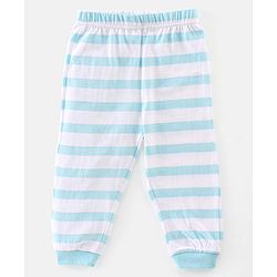 Babyhug Cotton Knit Full Sleeves Night Suit With Dino Print - Blue & White