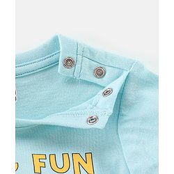Babyhug Cotton Knit Full Sleeves Night Suit With Dino Print - Blue & White
