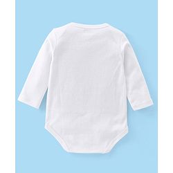 Babyhug 100% Cotton Full Sleeves Onesie Solid Colour - White