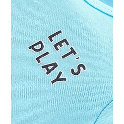 Babyhug 100% Cotton Knit Half Sleeves Onesie Croc Print - Blue