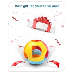 Babyhug Colorful Action Rattle Ball For Kids| Fun Color & Soft Rattling Sound| Attractive Baby Ball Shape Rattle for 3 Months+| Gifting Toy| Child Safe Material| Non- Toxic| BIS Certified