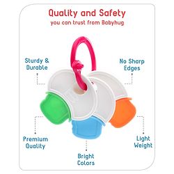 Babyhug Non Toxic BPA Free Key Shaped Teether|Easy to Grip|Fits in Mouth, Stimulates and Massages Sore Gums|Gifting Toy| Child Safe Material| BIS Certified| 0 Months+