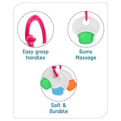 Babyhug Non Toxic BPA Free Key Shaped Teether|Easy to Grip|Fits in Mouth, Stimulates and Massages Sore Gums|Gifting Toy| Child Safe Material| BIS Certified| 0 Months+