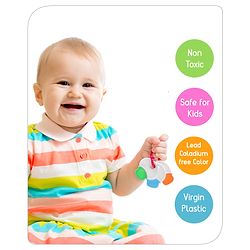 Babyhug Non Toxic BPA Free Key Shaped Teether|Easy to Grip|Fits in Mouth, Stimulates and Massages Sore Gums|Gifting Toy| Child Safe Material| BIS Certified| 0 Months+