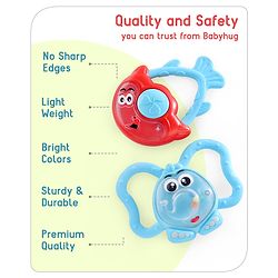 Babyhug Joy Rattle Set Pack of 2 - Blue and Red