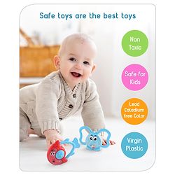 Babyhug Joy Rattle Set Pack of 2 - Blue and Red